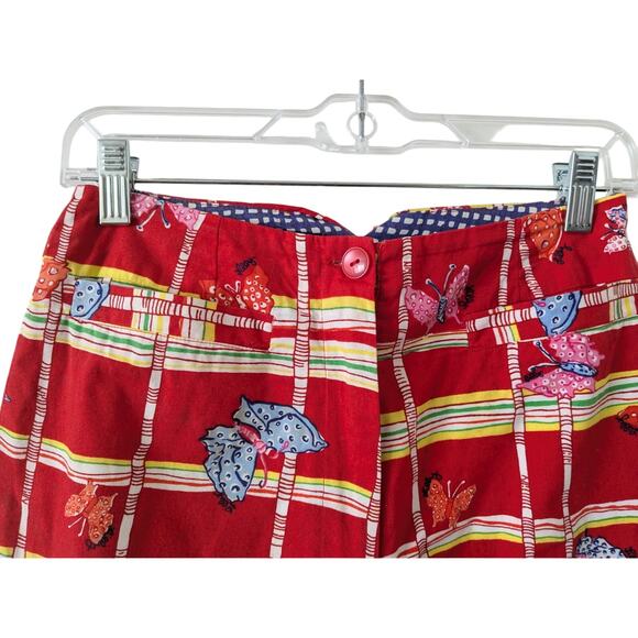 Lilly Pulitzer Sz 4 BAMBOO & BUTTERFLY Cropped Capri Pants, Slacks Vintage - Picture 2 of 6